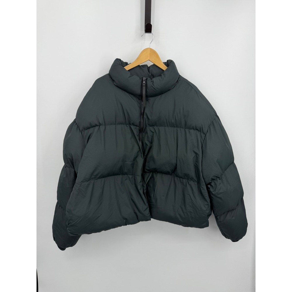 Fabletics wander Puffer Jacket Women 4X Dark Green Oversized Quilted Zip‎ Up